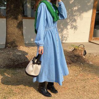 Long Sleeve Button-up Denim Shirtdress