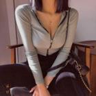 Zip-up Cropped Top