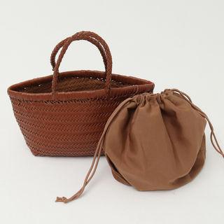 Pleather Basket Tote & Pouch Brown - One Size