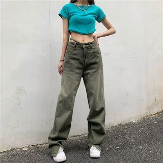 Low Waist Asymmetrical Wide Leg Pants
