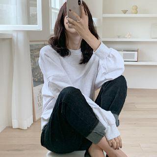 Drop-shoulder M Lange Pullover Melange Gray - One Size