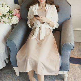Set: Midi Tank Dress + Light Jacket