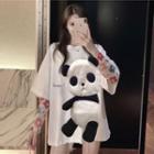 3/4-sleeve Panda Accent T-shirt