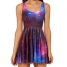 Galaxy Print Sleeveless A-line Dress