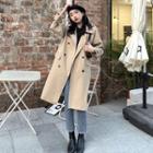 Lapel Double Breasted Long-sleeve Coat