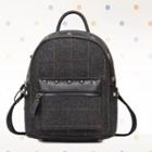 Faux-leather Panel Studded Backpack
