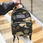 Applique Camouflage Canvas Backpack
