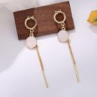 925 Sterling Silver Fringed Drop Earring 1 Pair - Gold & White - One Size