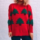 Round Neck Christmas Tree Sweater
