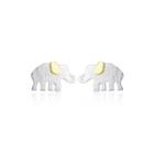 Sterling Silver Simple Cute Elephant Stud Earrings Silver - One Size