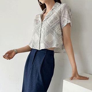 Paisley Print Cropped Shirt