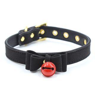 Ribbon Bell Faux Leather Choker / Chain Strap