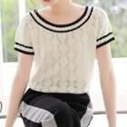 Short-sleeve Ice Silk Knit Top