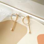 Faux Pearl Geometric Dangle Earring 1 Pair - Stud Earrings - One Size