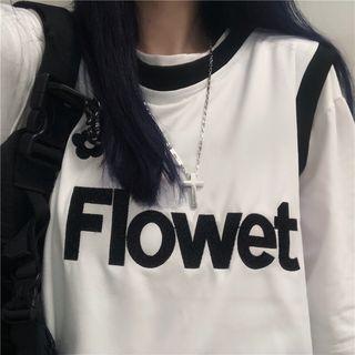 Letter Embroidered Oversize Tank Top White - One Size