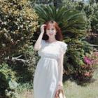 Lace-trim Tie-waist Dress