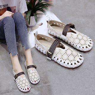 Cutout Buckled Sandals