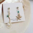 Non-matching Faux Pearl Shell & Starfish Dangle Earring 1 Pair - One Size