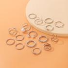Set Of 16: Ring Silver - One Size