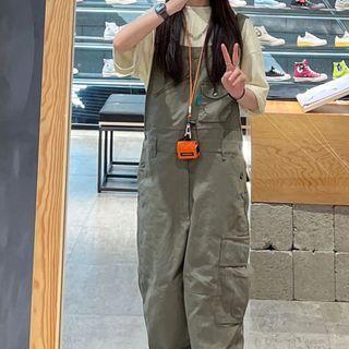 Square Neck Cargo Baggy Jumper Pants