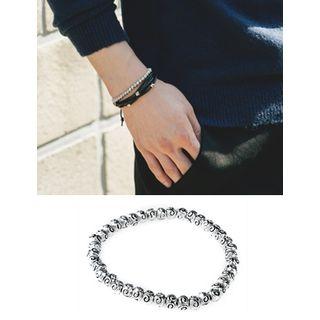 Metallic Bead Bracelet Silver - One Size