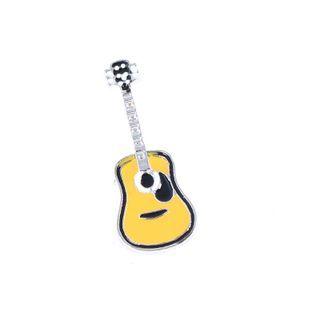 Guitar Alloy Brooch Yellow - One Size