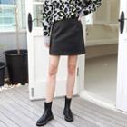Inset Shorts Fuax-leather Mini Skirt