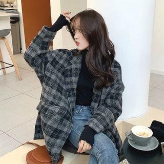 Tweed Plaid Loose-fit Jacket