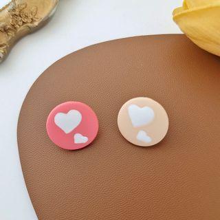 Heart Disc Alloy Earring