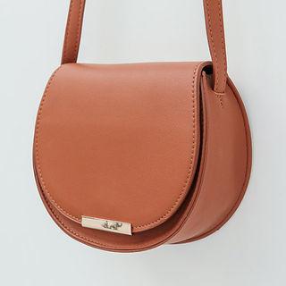 Metal-trim Saddle Shoulder Bag