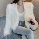 Fluffy Open-front Jacket