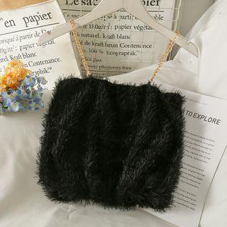 Chain-strap Furry-knit Camisole Top In 6 Colors