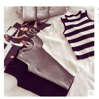 Crew-neck Knitted Tank Top