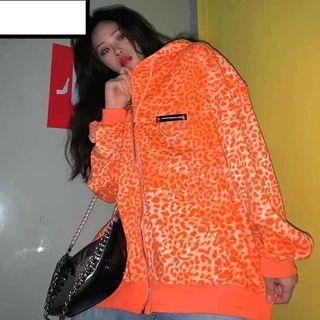 Couple Matching Leopard Print Zip Hoodie