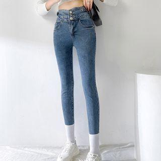 Three Breasted Stretch Skinny Jeans