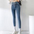 Three Breasted Stretch Skinny Jeans