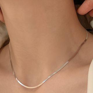 Snake Chain Necklace Xl1036-1 - Silver - One Size