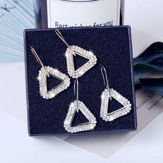 Rhinestone Triangle Drop Hook Earrings
