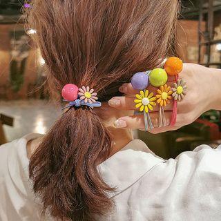 Daisy & Bead Hair Tie