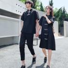 Couple Matching Short-sleeve Cheongsam Top / Pants / Short-sleeve A-line Dress