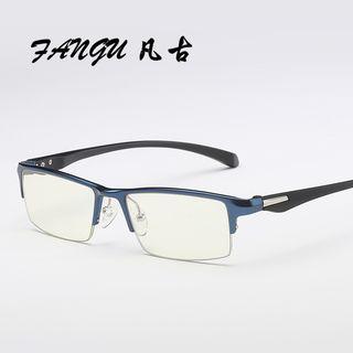 Square Half Frame Blue Light Blocking Eyeglasses
