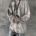 Mock Two-piece Tie-dyed Pullover