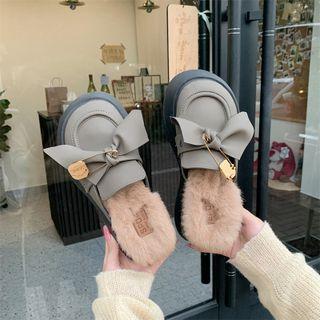 Platform Fluffy Trim Moccasins