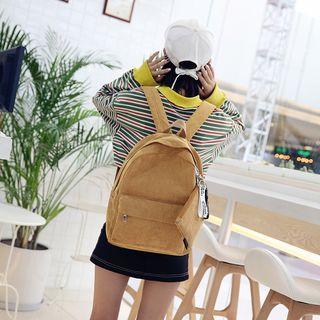 Corduroy Lightweight Backpack With Pouch