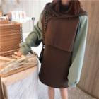 Set: Color-block Hoodie + Tank Dress