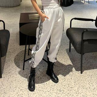Patterned-trim Jogger Pants