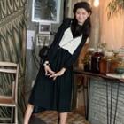 Cropped Spaghetti Strap Top / Long-sleeve Midi Dress