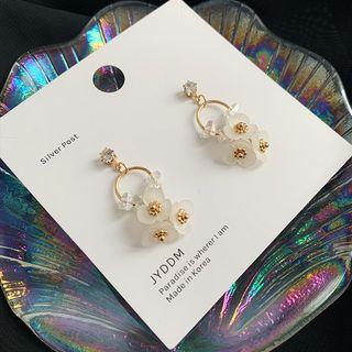 Flower Drop Earring 1 Pair - Gold - One Size