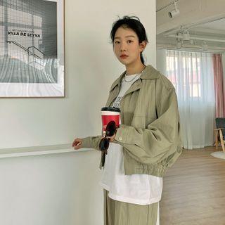 Collared Blouson Setup Jacket