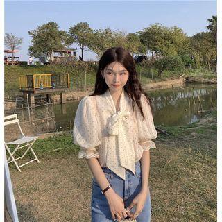 Dotted Oversize Blouse Almond - One Size